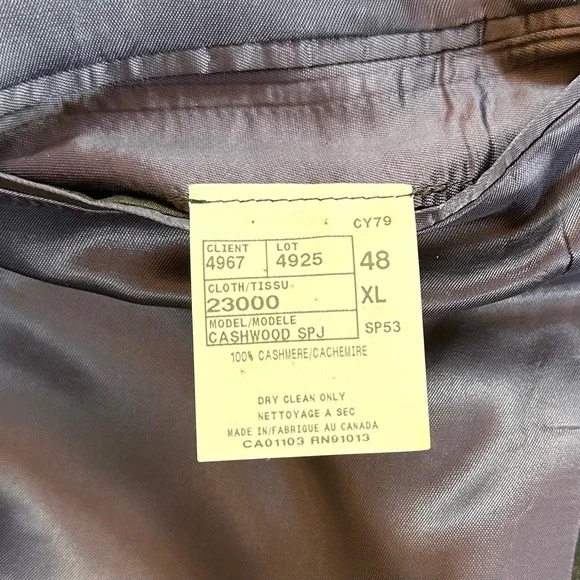 Jack Victor Exclusive Collection 48XL 100% Cashmere Black‎ Sport Coat Blazer